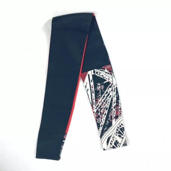 HERMES Maxi Twilly Twilly Scarf silk Red/Black - Picture 1 of 11